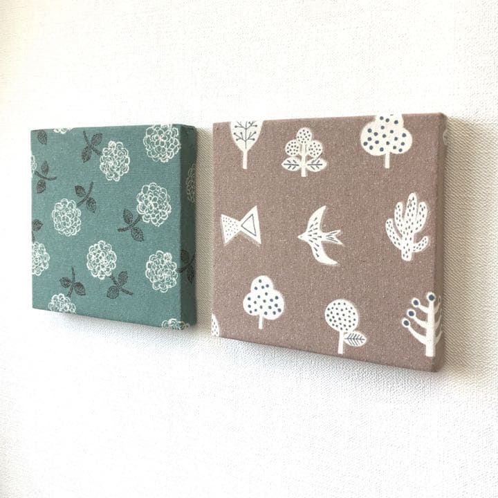 【数量限定】北欧 * ファブリックパネル ふわふわフラワーと北欧モチーフ柄