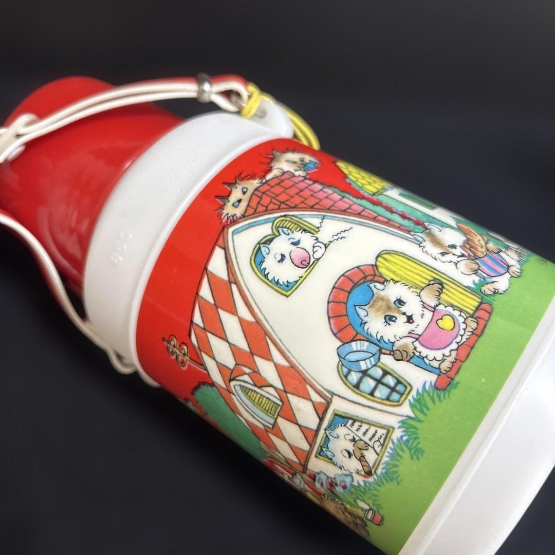 猫イラスト 細川知栄子 レトロ 未使用ニッポン水筒 漫画水筒　円筒