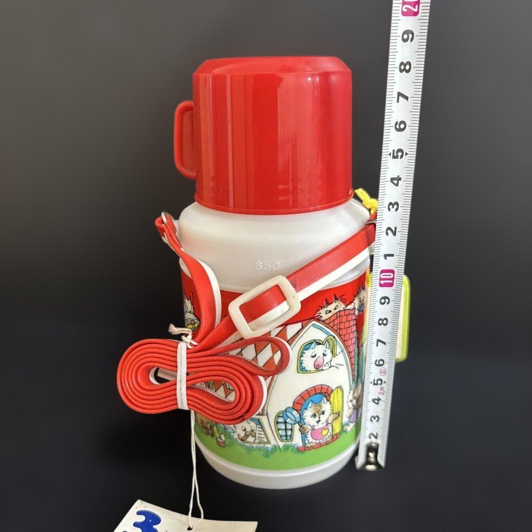 猫イラスト 細川知栄子 レトロ 未使用ニッポン水筒 漫画水筒　円筒