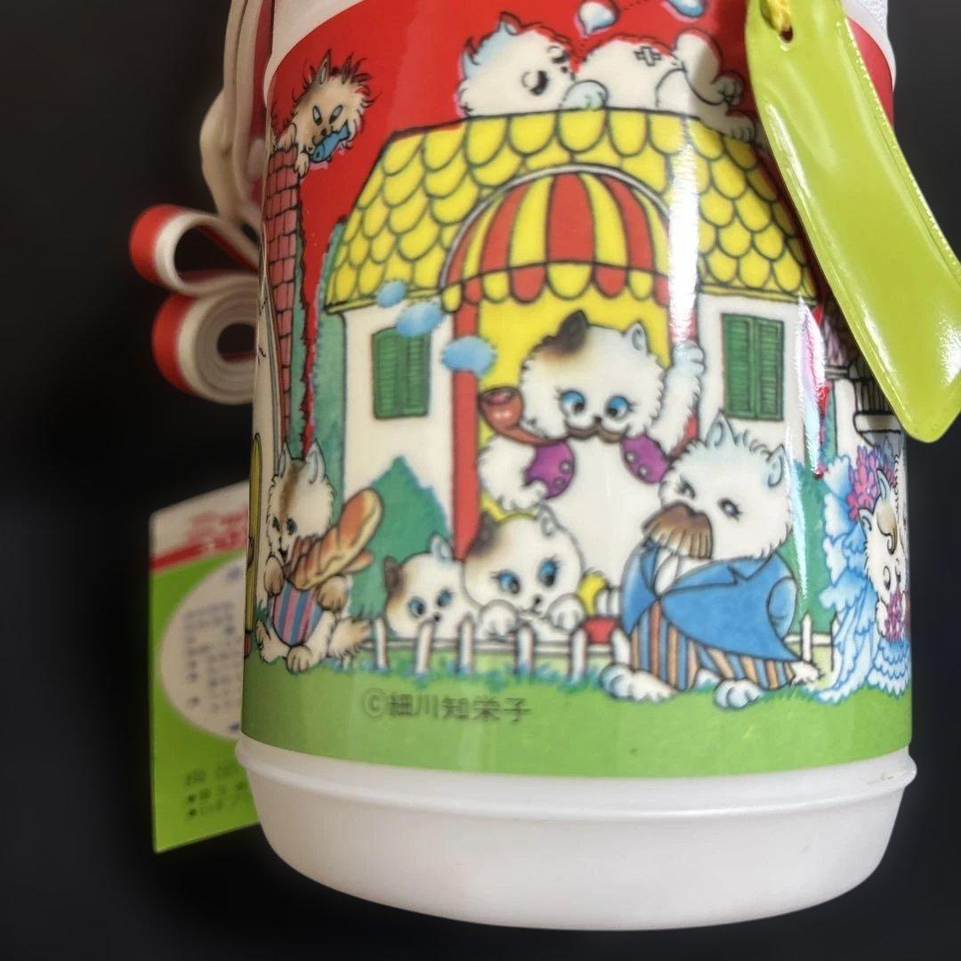 猫イラスト 細川知栄子 レトロ 未使用ニッポン水筒 漫画水筒　円筒