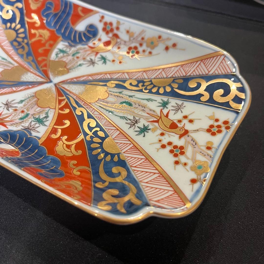 ゆ*う様 林九郎窯 色絵金彩 鳥文様 長皿｜有田焼・古伊万里風・和食器 5枚 セ