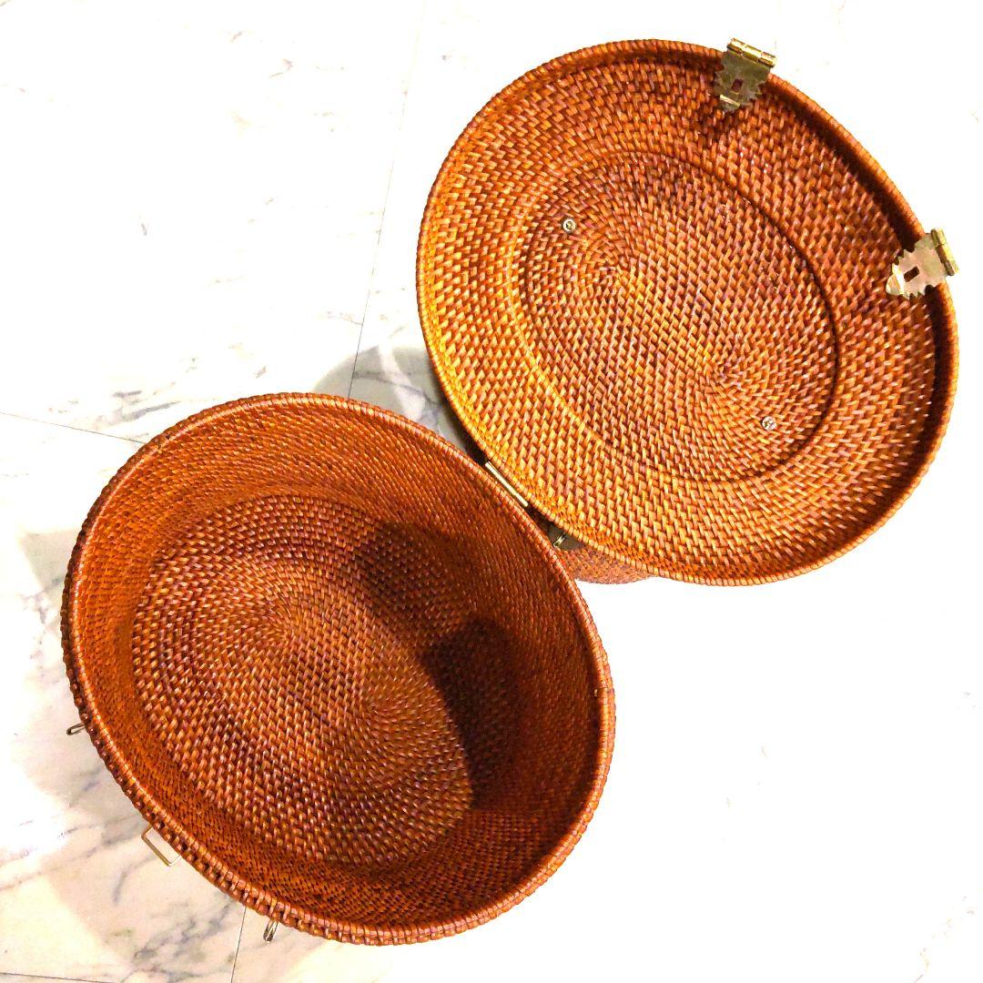 ◆バスケット 新品 籠 収納家具 茶道具 インテリア アンティーク調好きな方♪