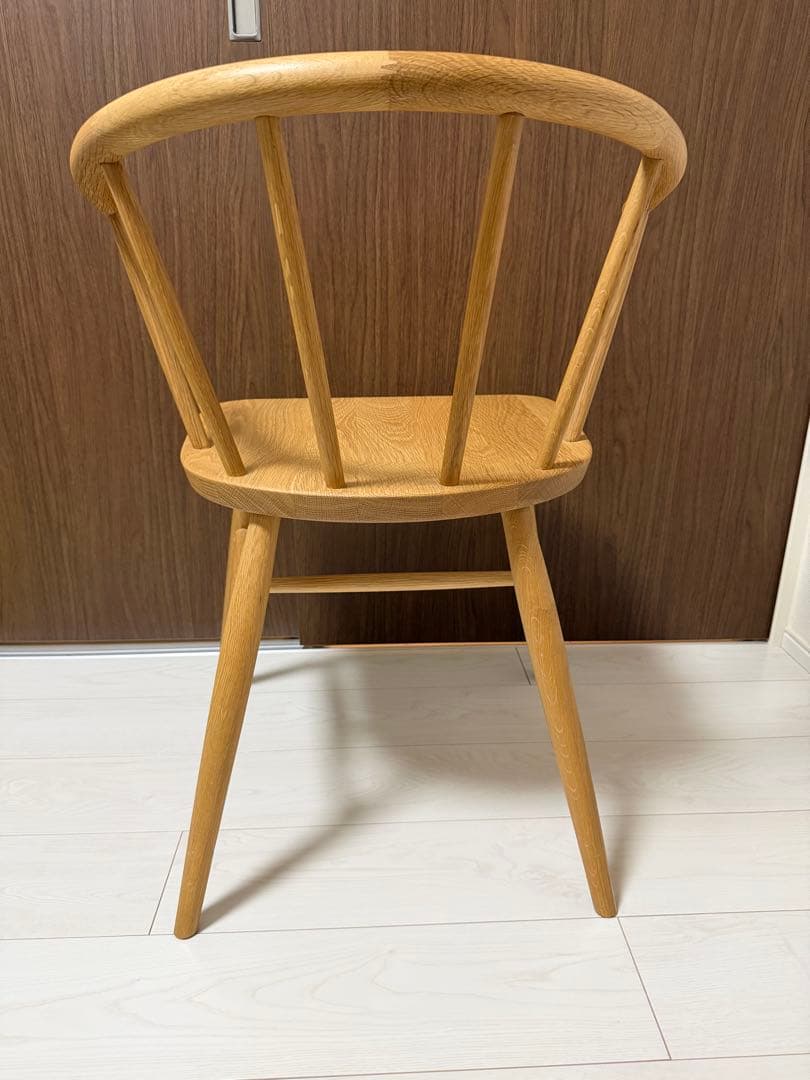 ②[美品][廃盤品] 無印良品　オーク材アームチェア　 丸脚