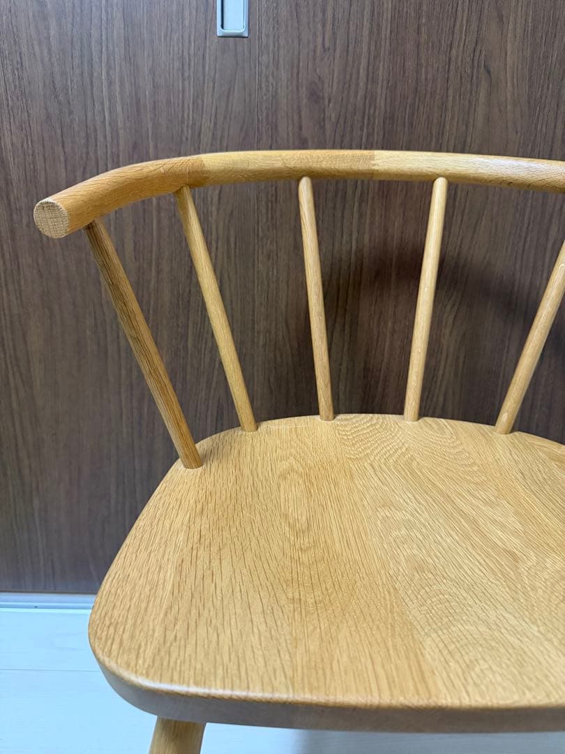 ②[美品][廃盤品] 無印良品　オーク材アームチェア　 丸脚