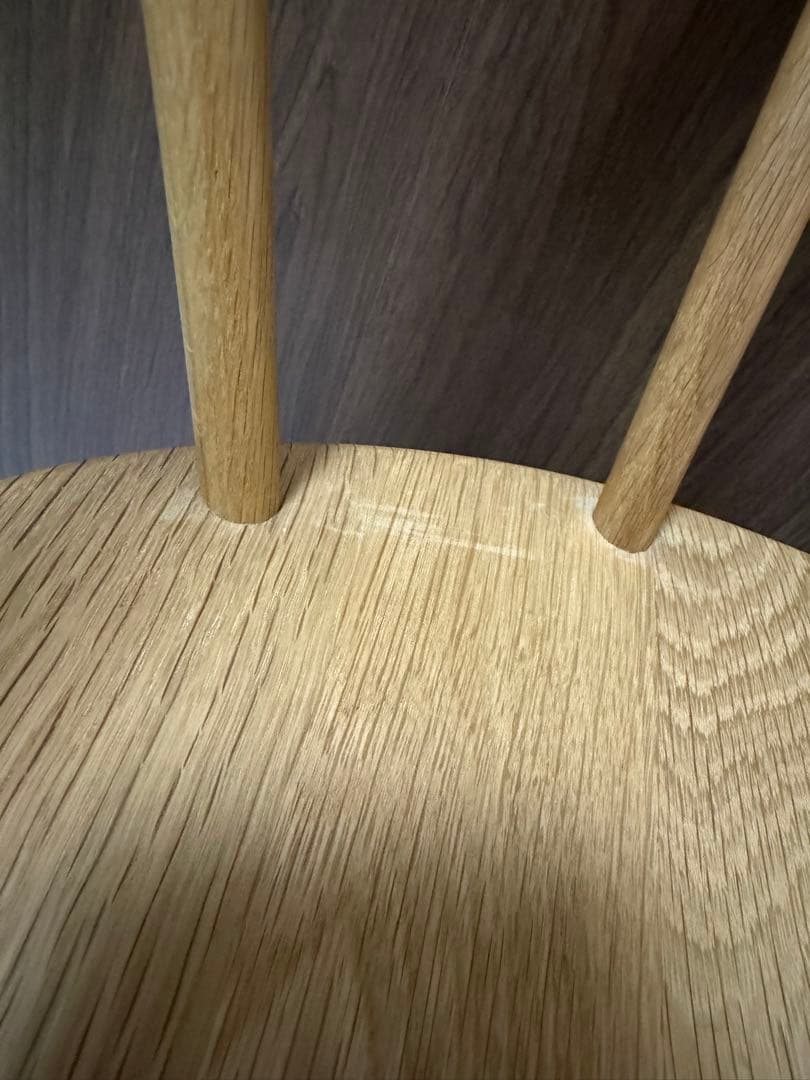 ②[美品][廃盤品] 無印良品　オーク材アームチェア　 丸脚