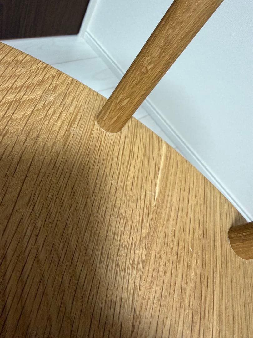 ②[美品][廃盤品] 無印良品　オーク材アームチェア　 丸脚
