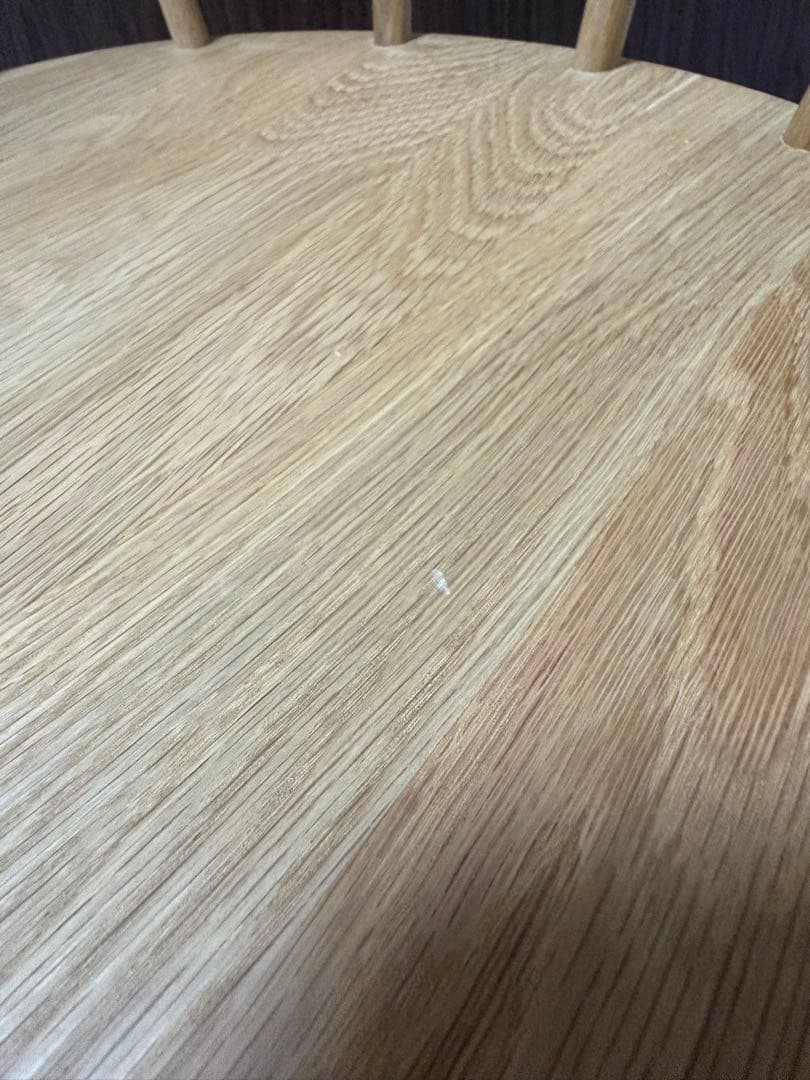 ②[美品][廃盤品] 無印良品　オーク材アームチェア　 丸脚