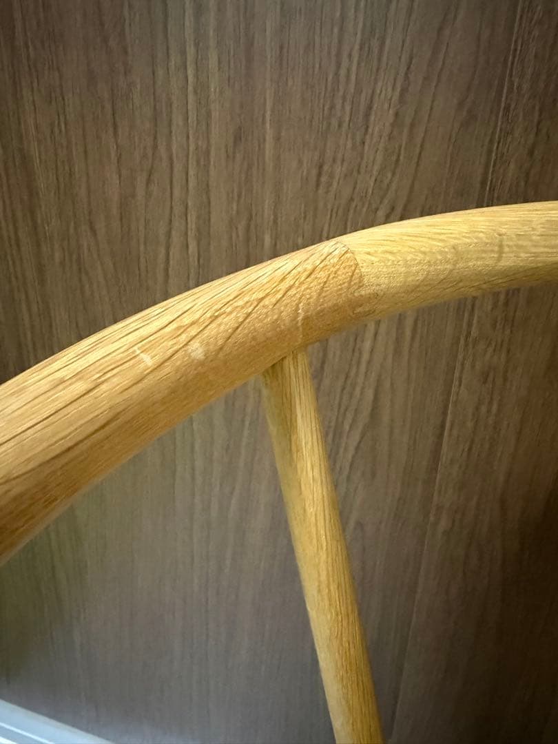 ②[美品][廃盤品] 無印良品　オーク材アームチェア　 丸脚