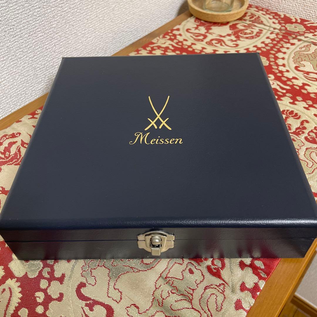 ・マイセン・忘れな草・陶板画・１８×１５・栞付き・箱入り・Meissen・