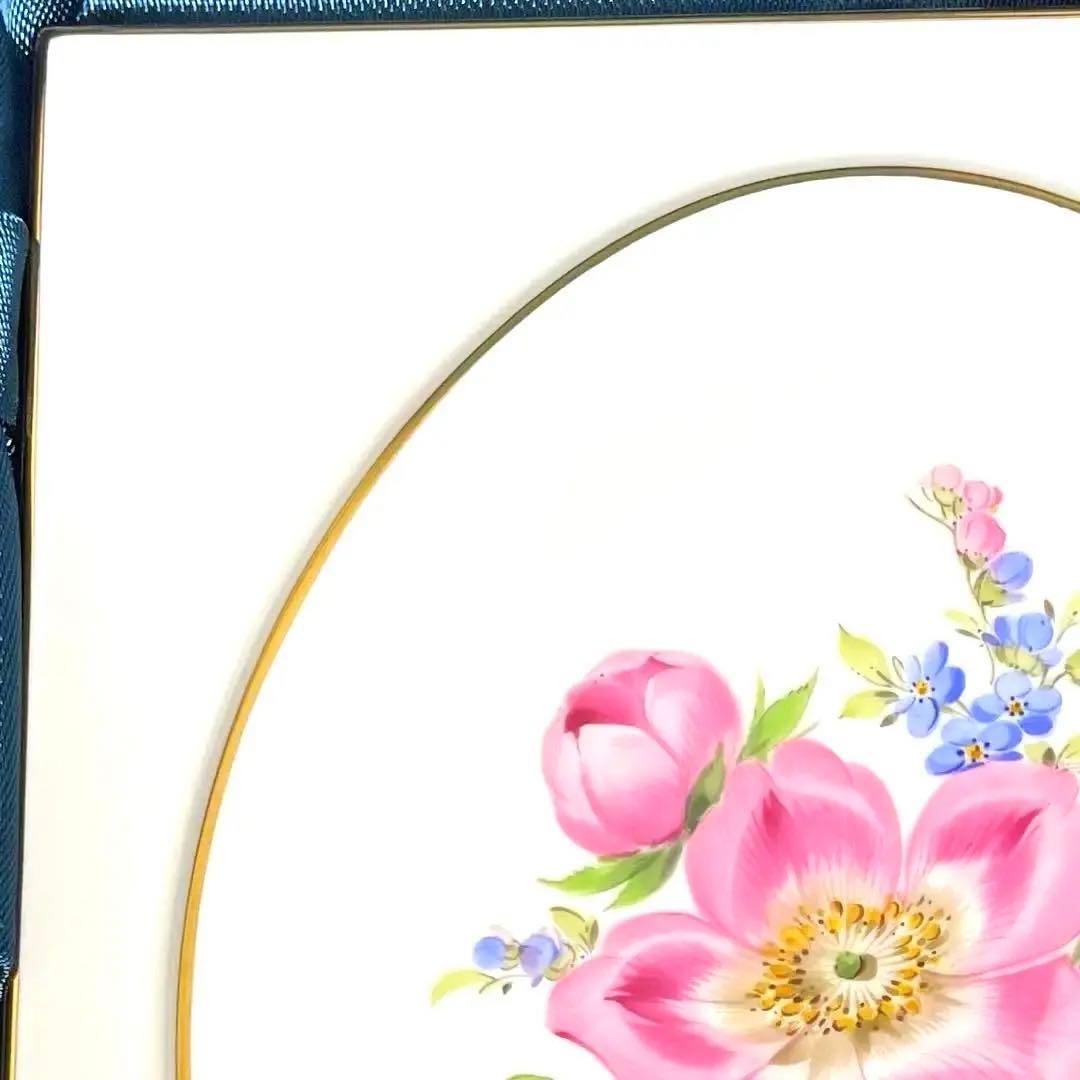 ・マイセン・忘れな草・陶板画・１８×１５・栞付き・箱入り・Meissen・