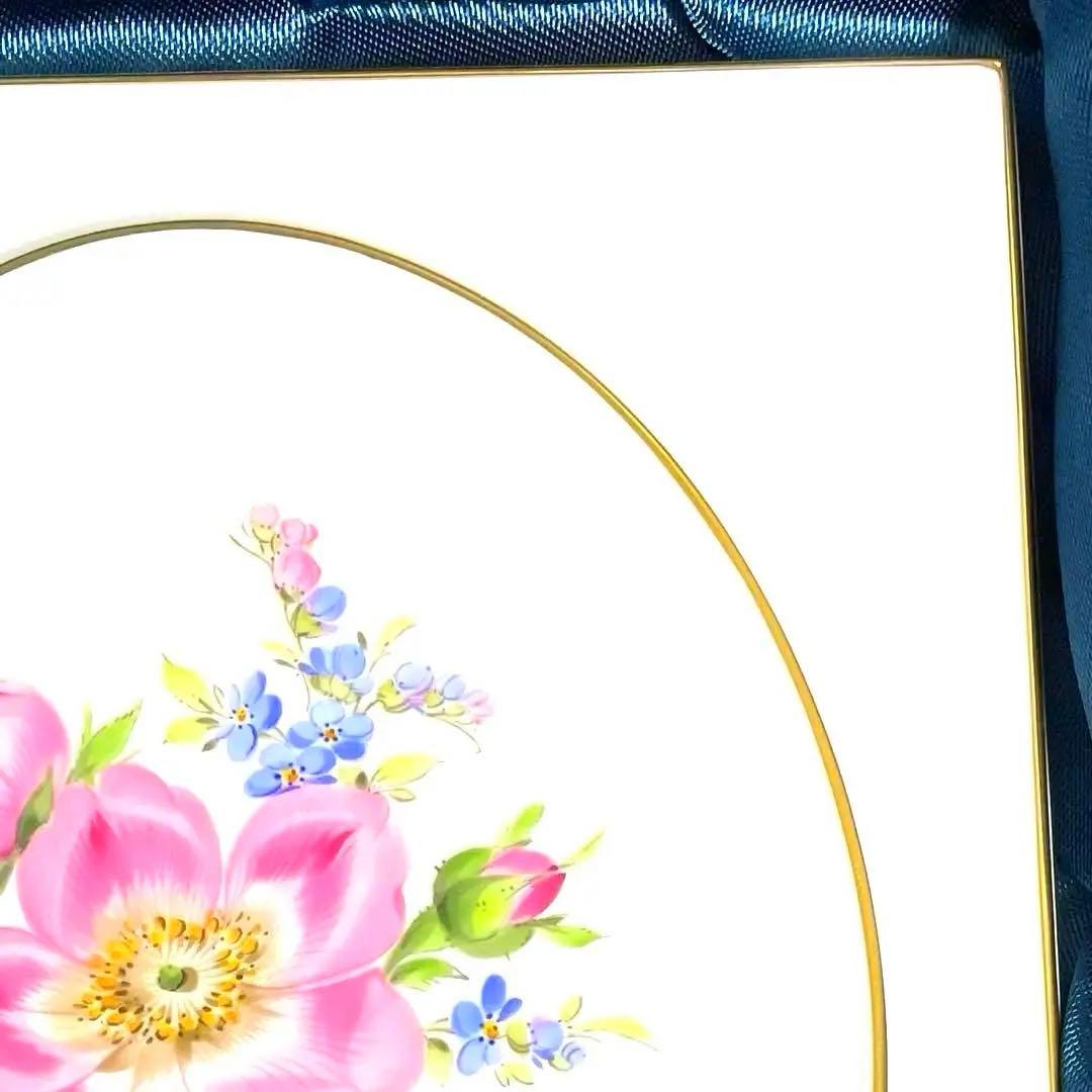 ・マイセン・忘れな草・陶板画・１８×１５・栞付き・箱入り・Meissen・