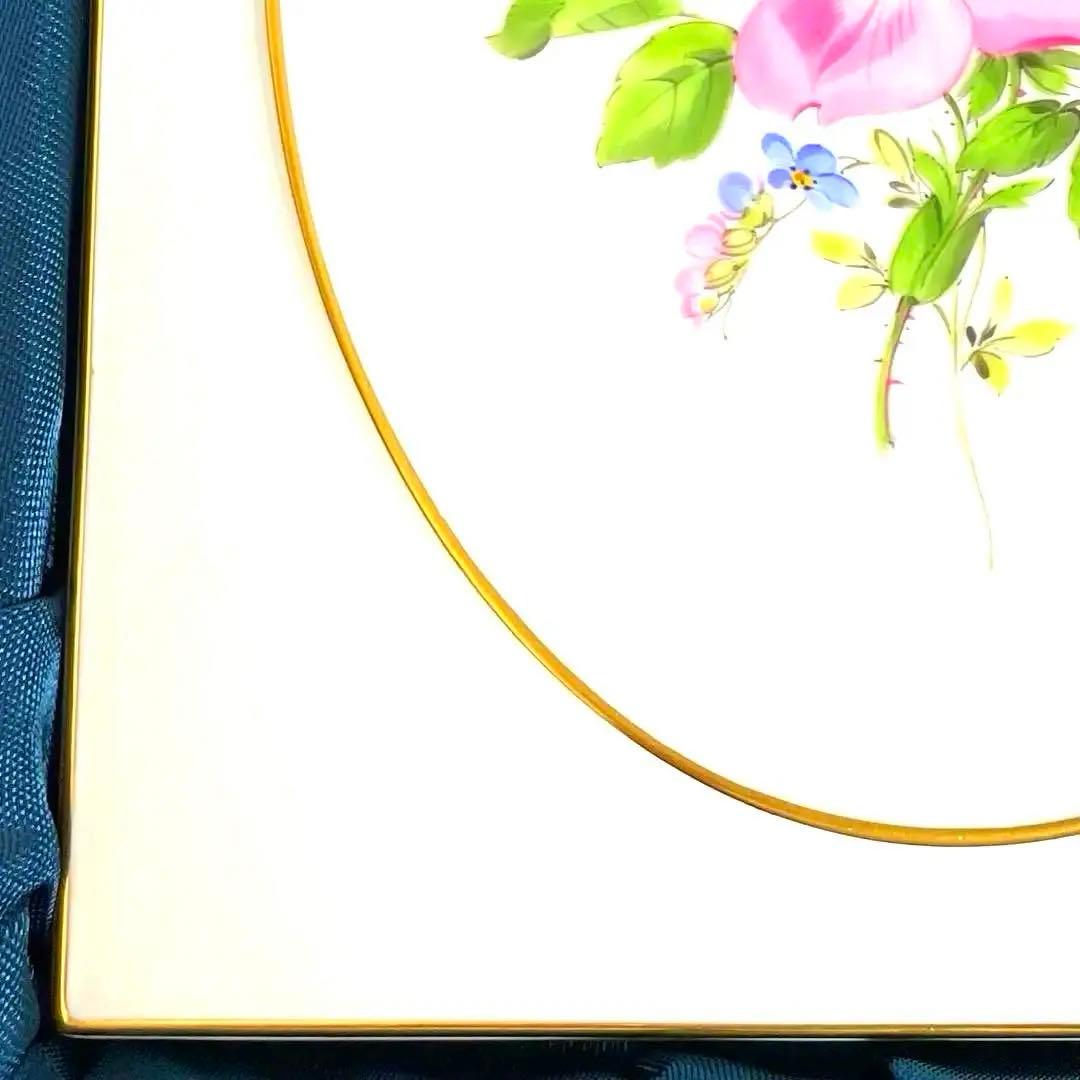 ・マイセン・忘れな草・陶板画・１８×１５・栞付き・箱入り・Meissen・