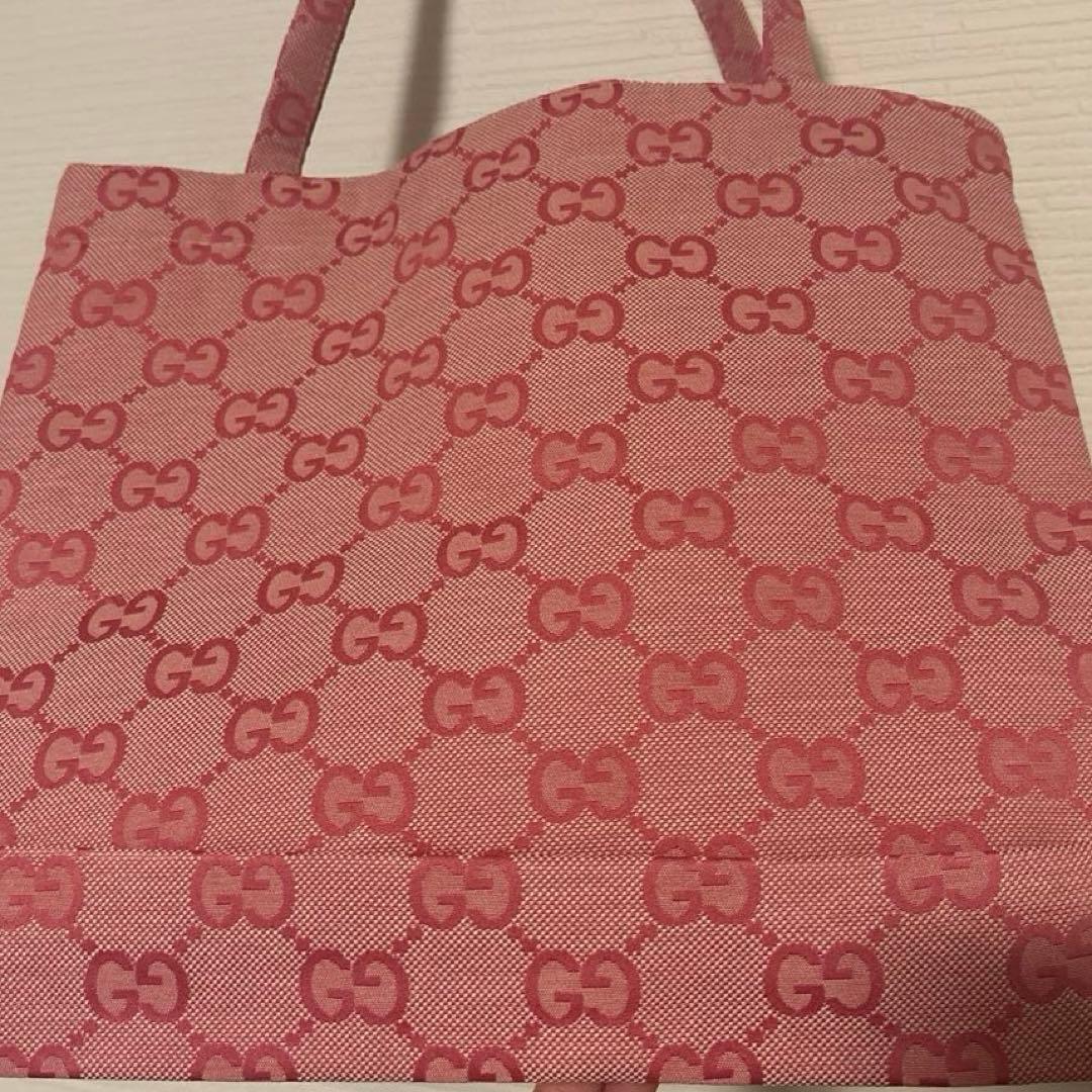 割引あり GUCCI グッチ 海外限定 ノベルティロゴ トートバッグ ピンク色