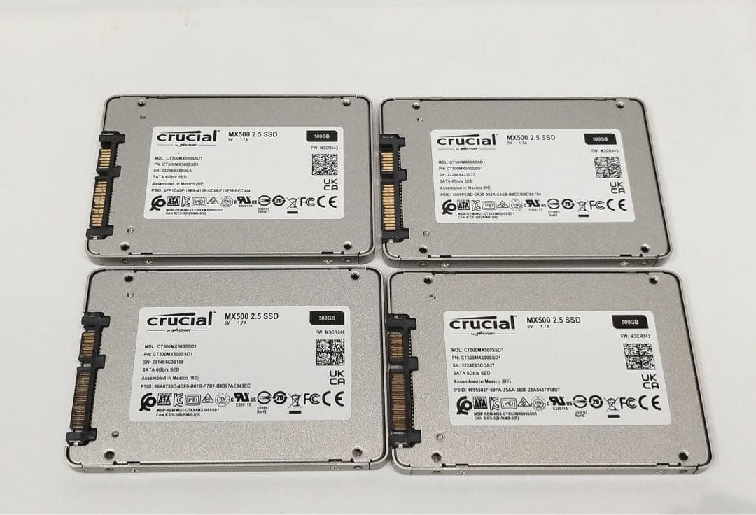 500GB 4枚セット Crucial MX500 SSD 2.5インチ