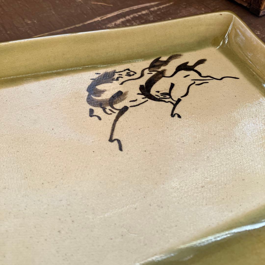 相馬焼　相馬半勝　馬　プレート　寿司　天ぷら　大皿　2枚セット