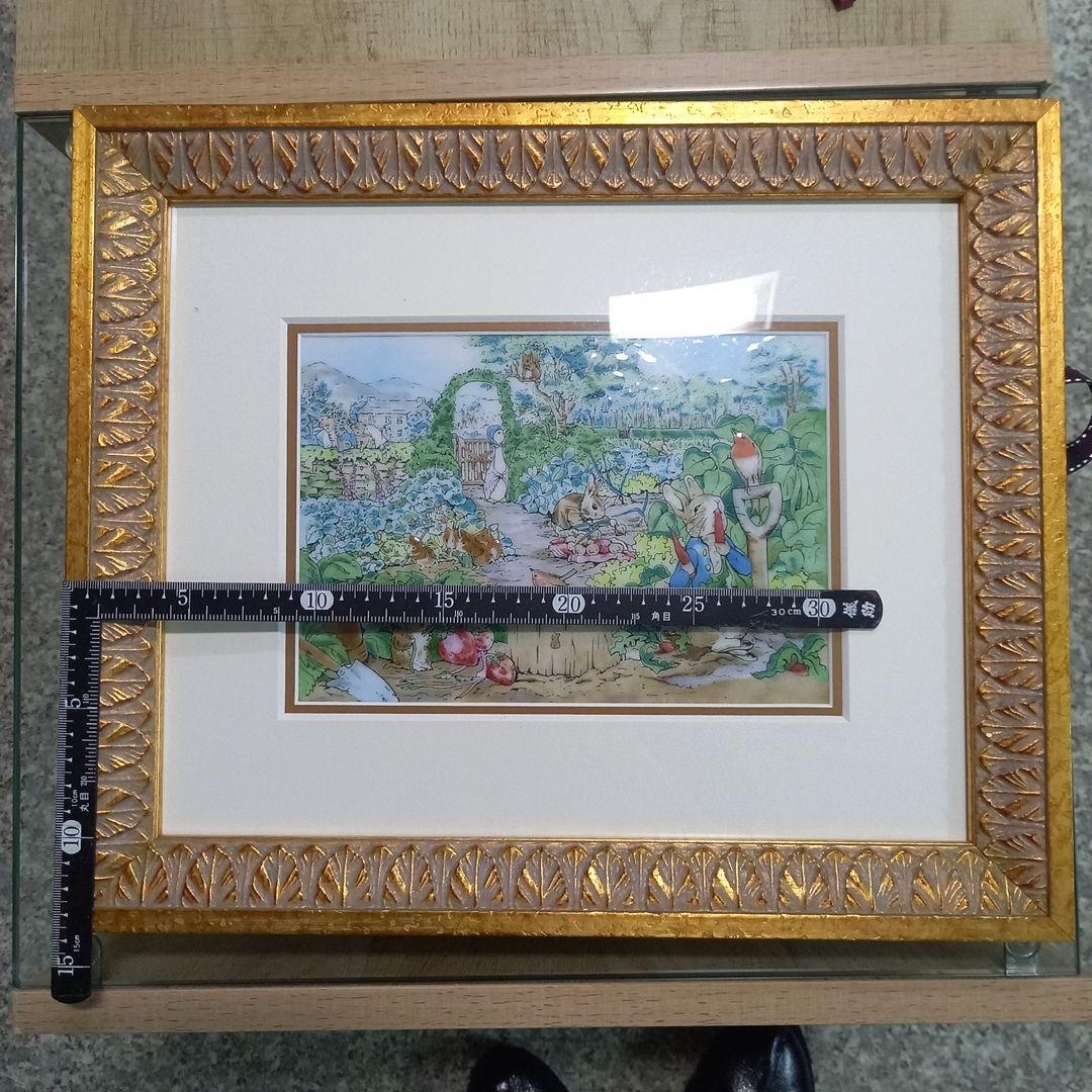 ピーターラビット風景の絵画（金色フレーム）