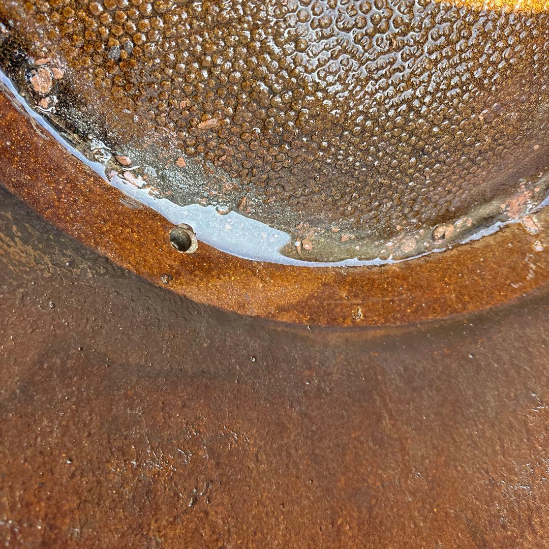 睡蓮鉢　96 特大　大型　メダカ　陶器　蓮　水鉢　甕　寺　庭園　古物　骨董　盆栽