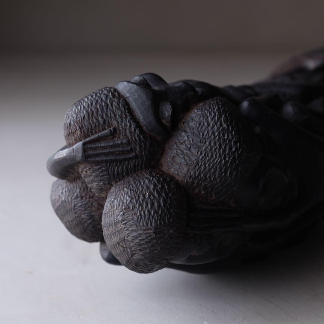 タンザニア マコンデ彫刻 ウジャマ 高さ34㎝ ブラックウッド　アート 芸術