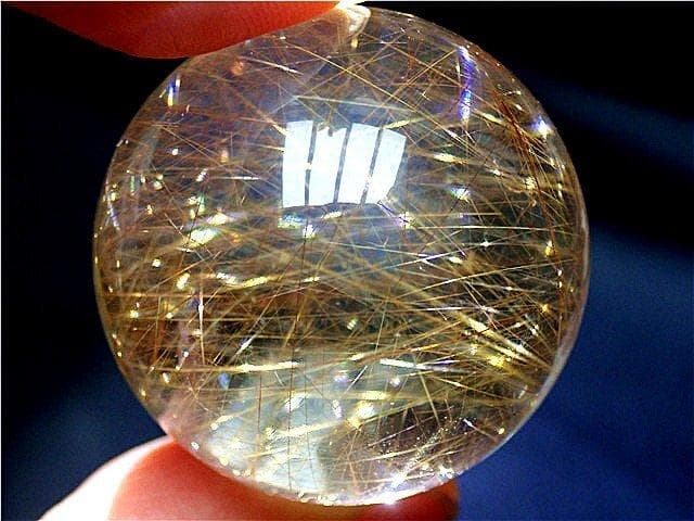 AAA級天然ゴールドルチルクォーツ丸玉B83P1/650P18C