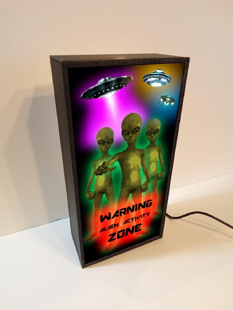 エイリアン UFO 宇宙人 ホラー エリア51 看板 置物 雑貨 ライトBOX