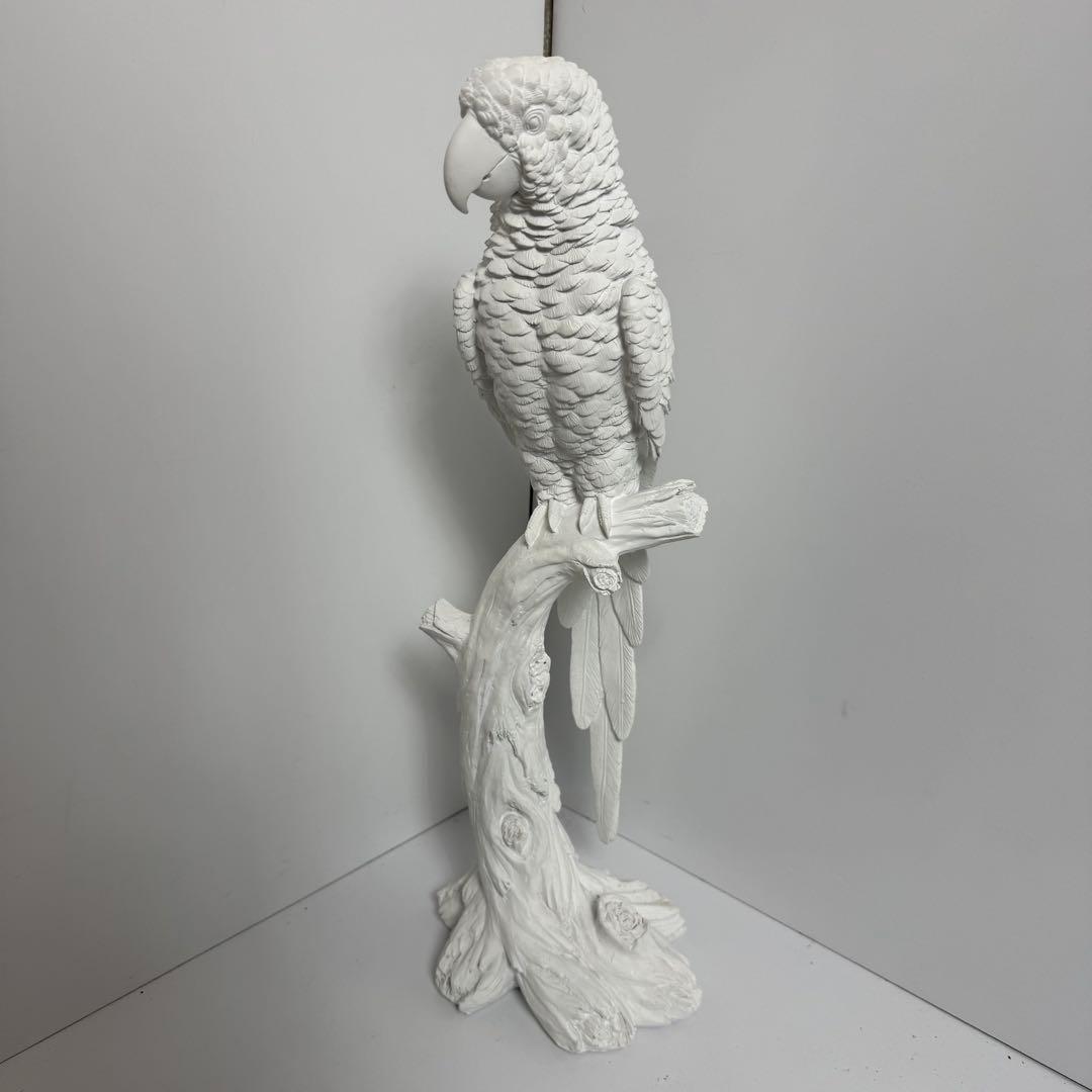 オウム おうむ パロット 白 鳥 動物 置物 オブジェ 飾り インテリア　風水