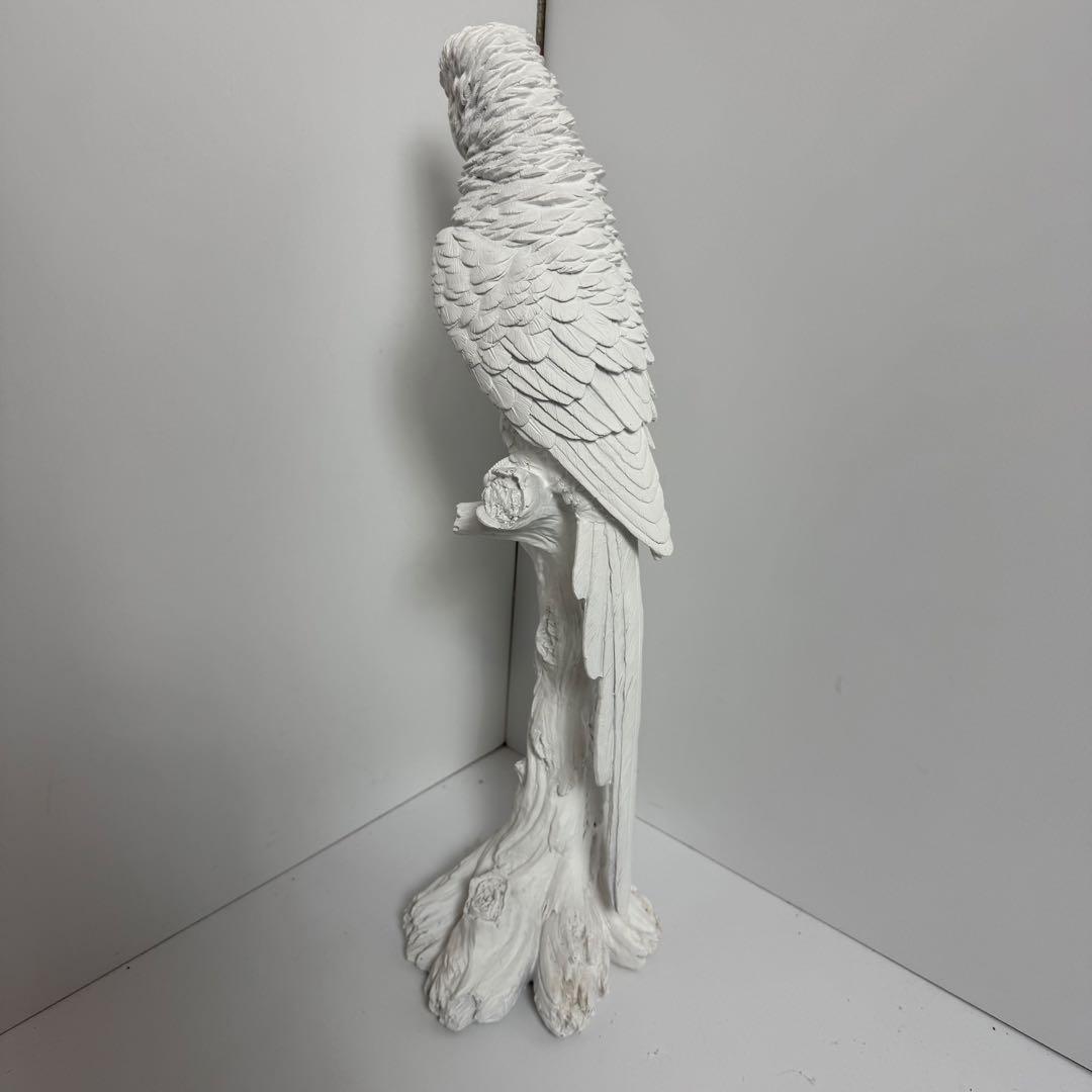 オウム おうむ パロット 白 鳥 動物 置物 オブジェ 飾り インテリア　風水