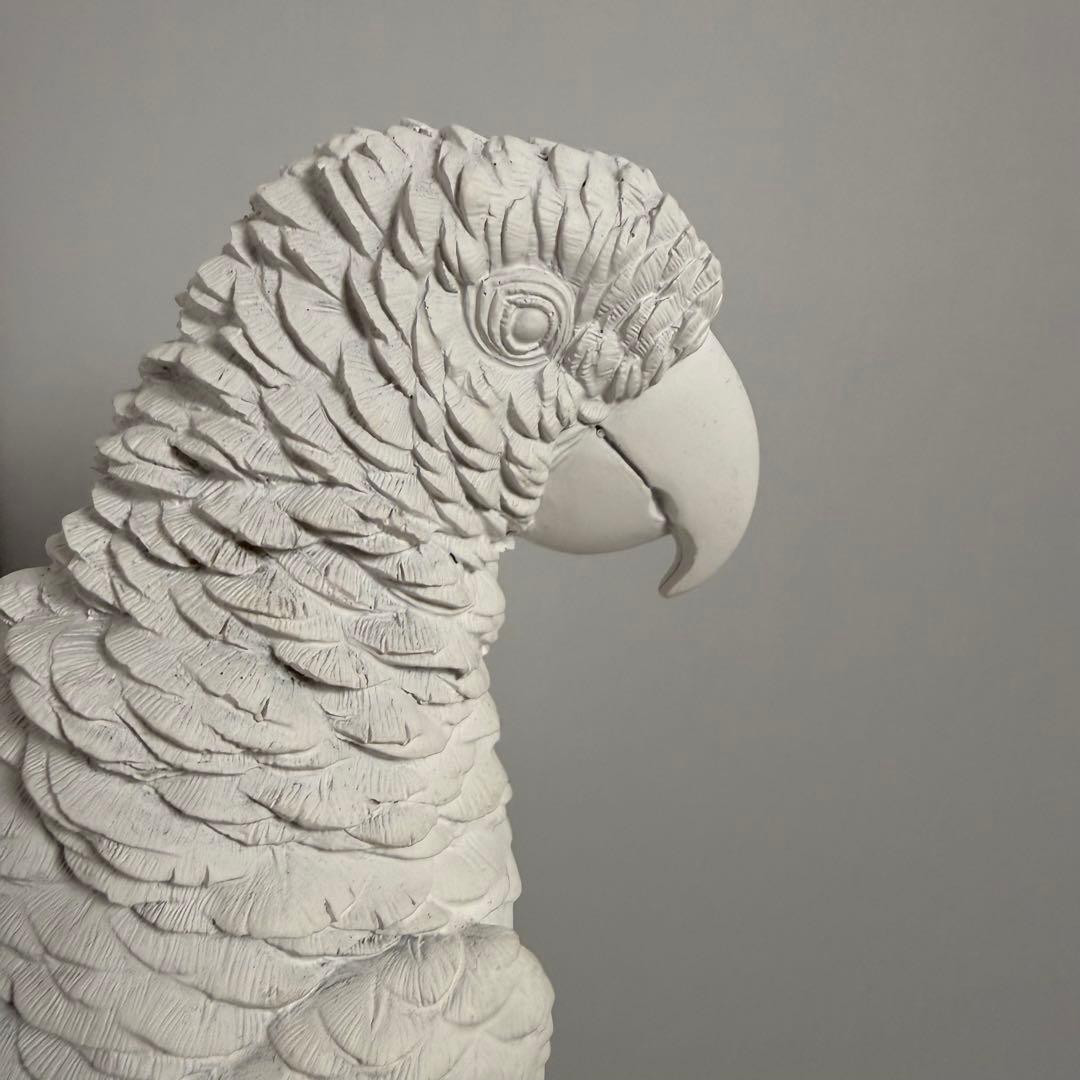 オウム おうむ パロット 白 鳥 動物 置物 オブジェ 飾り インテリア　風水