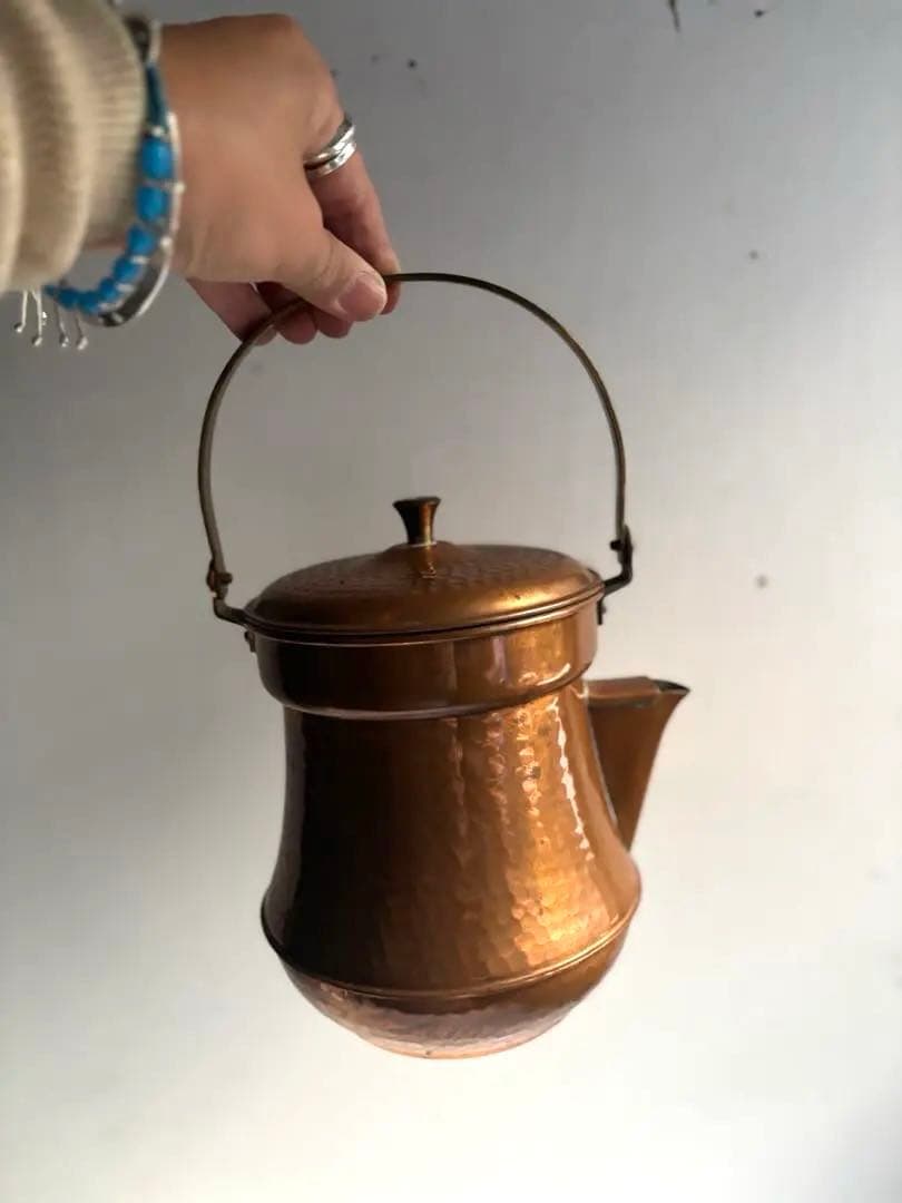 811 ヴィンテージ 純銅製ケトル やかん ポット 民芸 工芸 美品