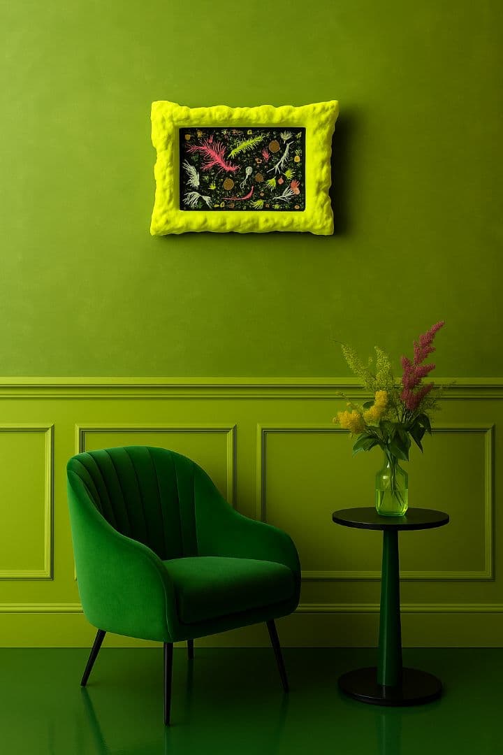 手描き抽象画「夜空の地図」