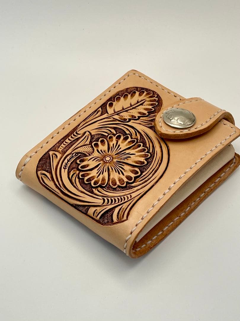 レザーハーフウォレット 《シェリダンスタイルカービング》