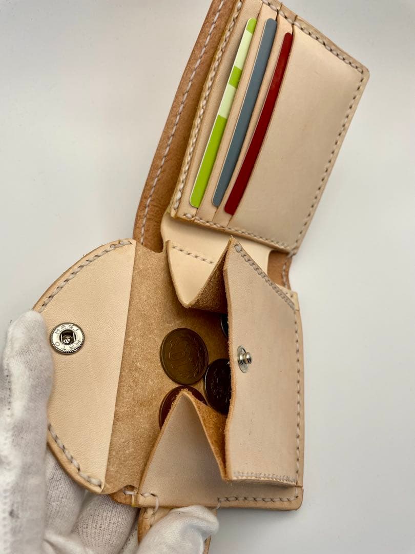 レザーハーフウォレット 《シェリダンスタイルカービング》