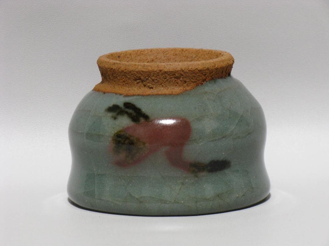 人間国宝 田村耕一 作『青磁 鷺絵 ぐい呑』共箱 ぐい呑み 徳利 盃 富本憲吉