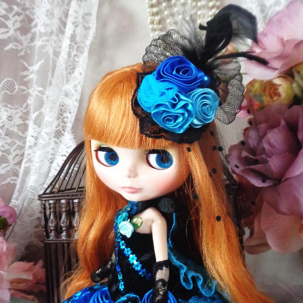 春祭セール！夜空に煌めくブラック＆ターコイズのクラシックマーメイドドレス