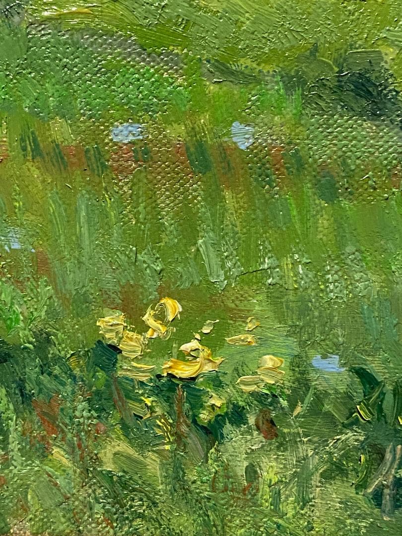 「真作」藤田重夫「戸隠高原」風景画　油彩画　額装　サイン有り　F6号