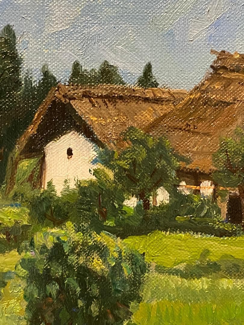 「真作」藤田重夫「戸隠高原」風景画　油彩画　額装　サイン有り　F6号