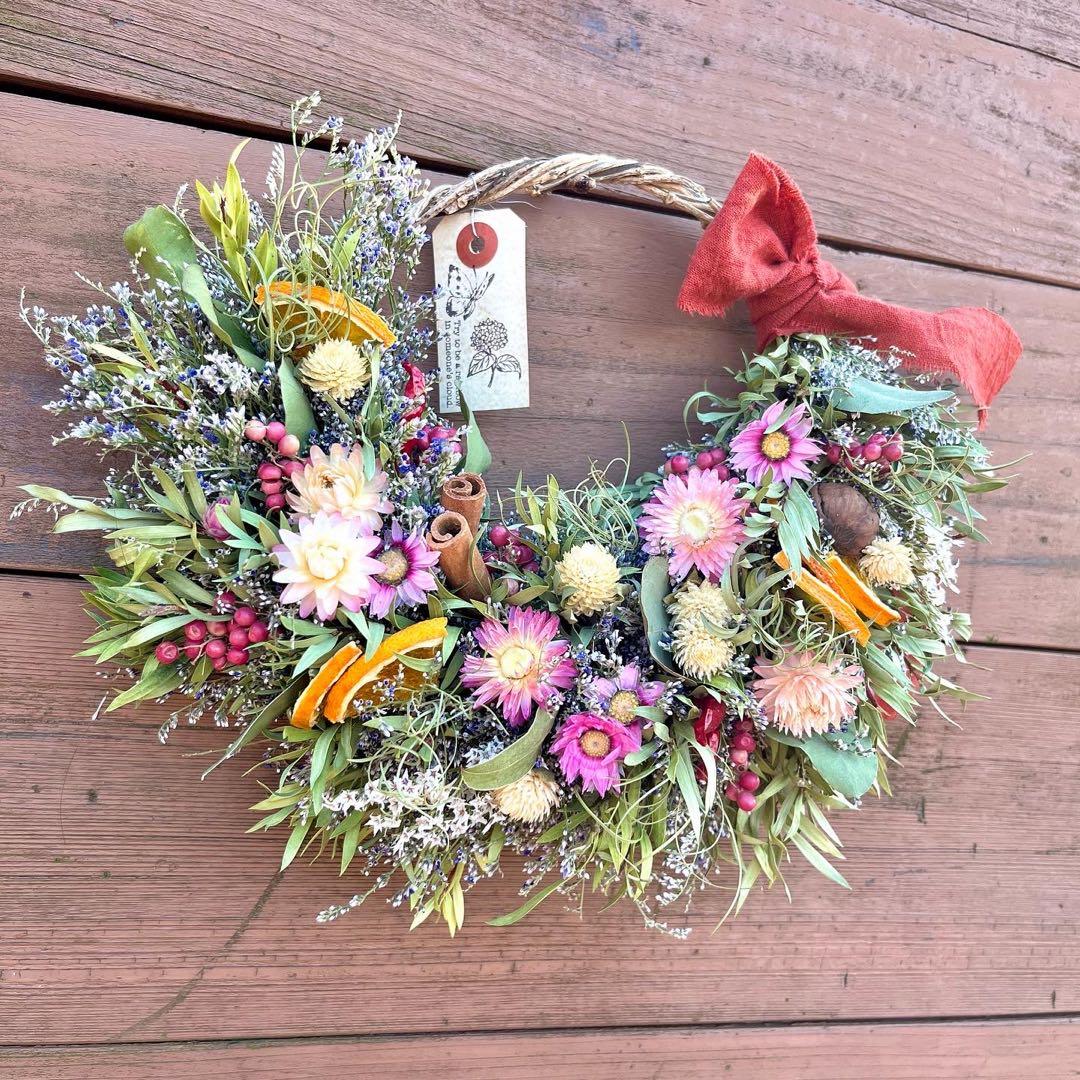 ドライフラワーリース　ドライフラワースワッグ