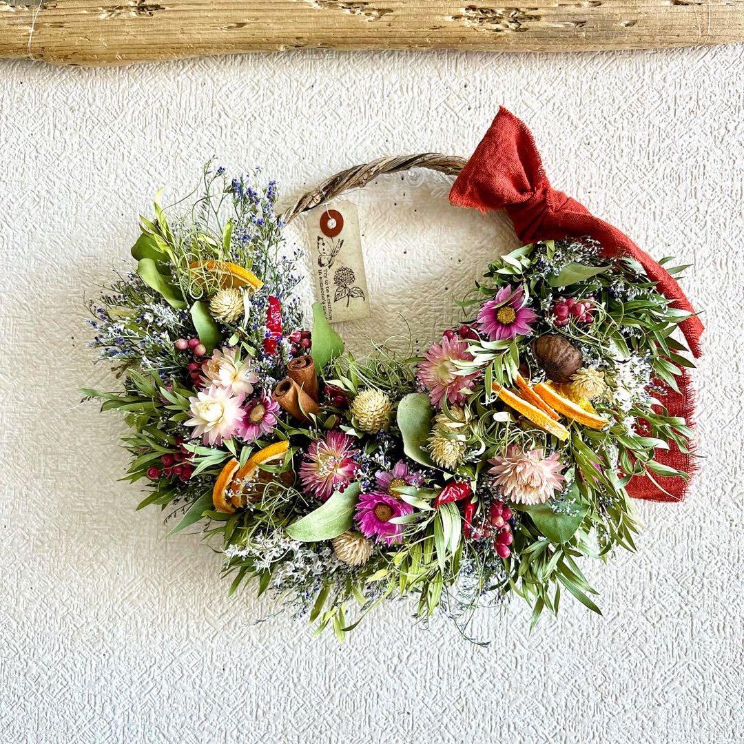ドライフラワーリース　ドライフラワースワッグ