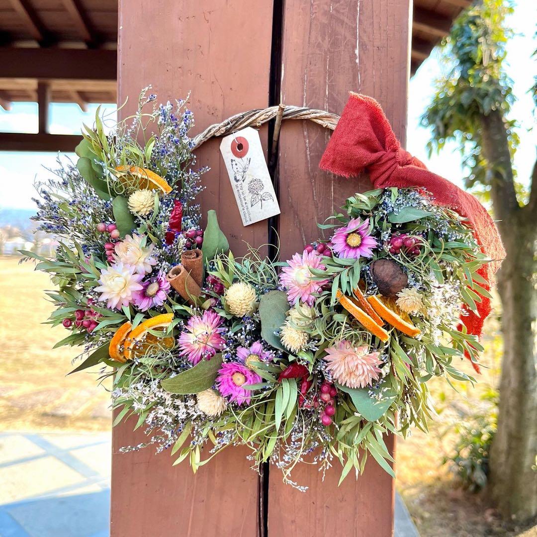 ドライフラワーリース　ドライフラワースワッグ