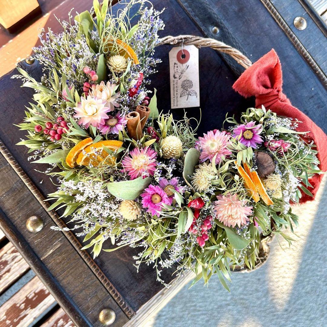 ドライフラワーリース　ドライフラワースワッグ