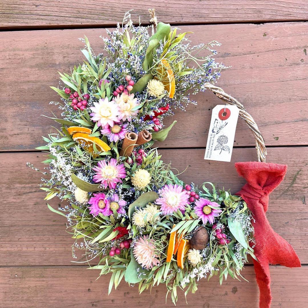 ドライフラワーリース　ドライフラワースワッグ