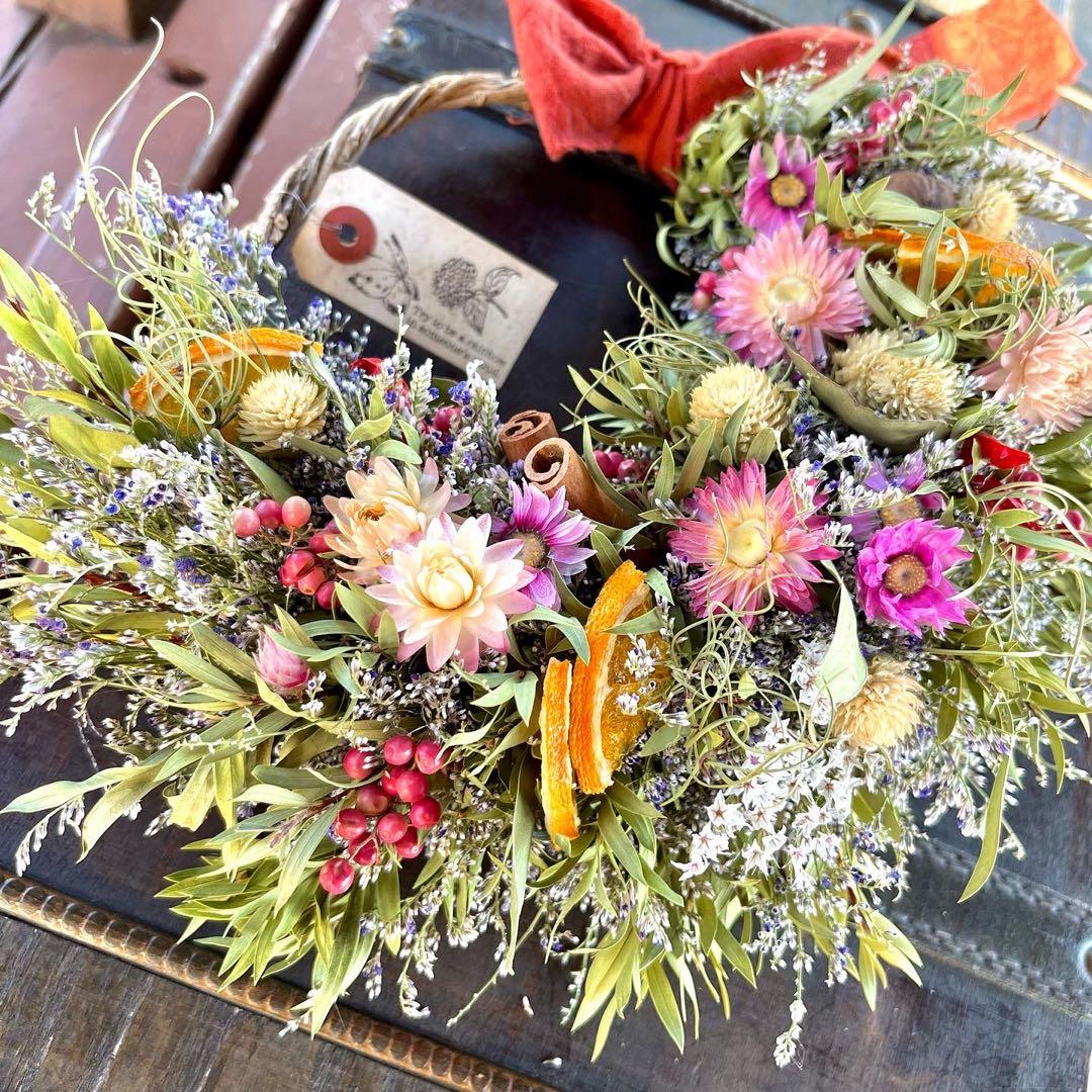 ドライフラワーリース　ドライフラワースワッグ