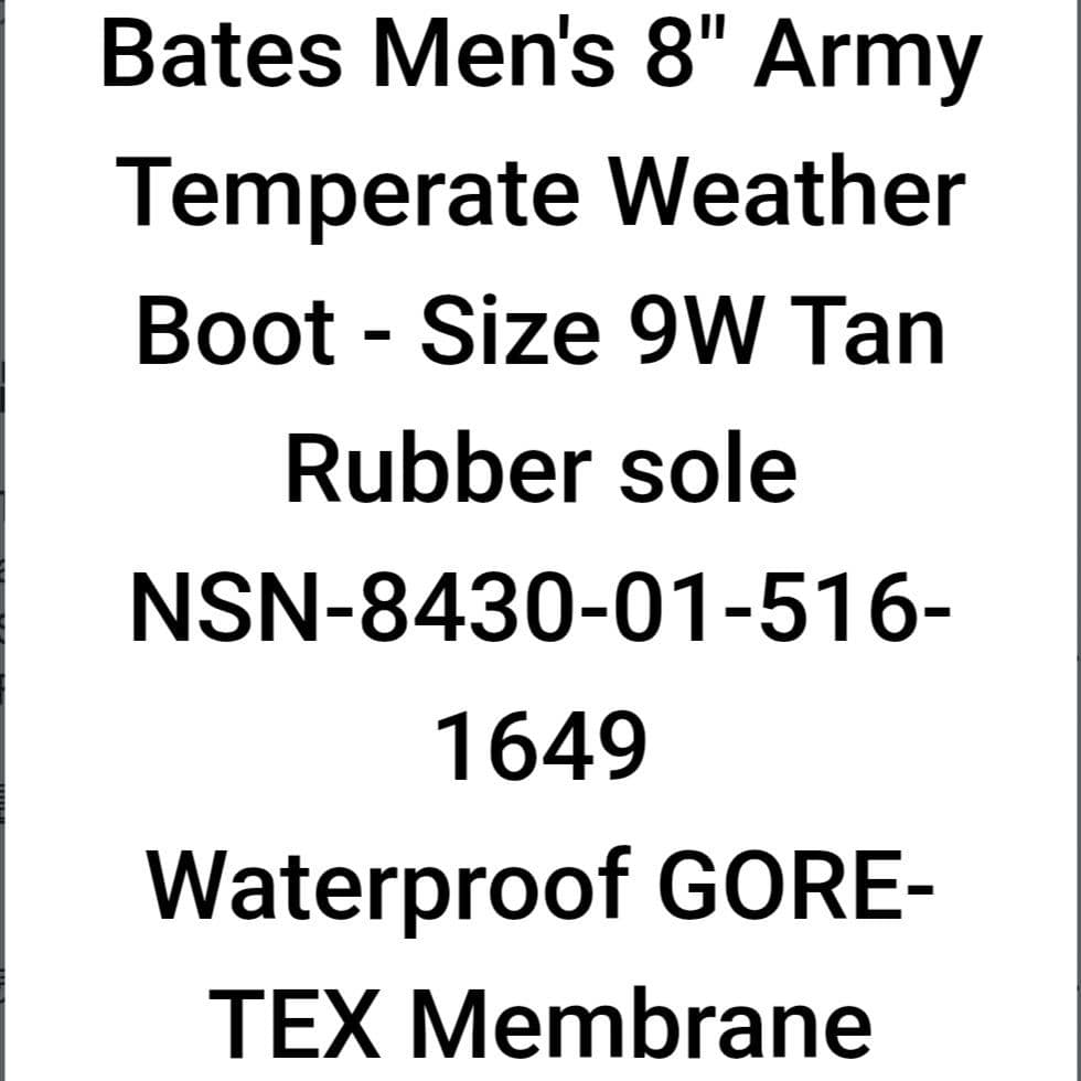 米陸軍実物 BATES ゴアテックス コンバットブーツ タン 9W