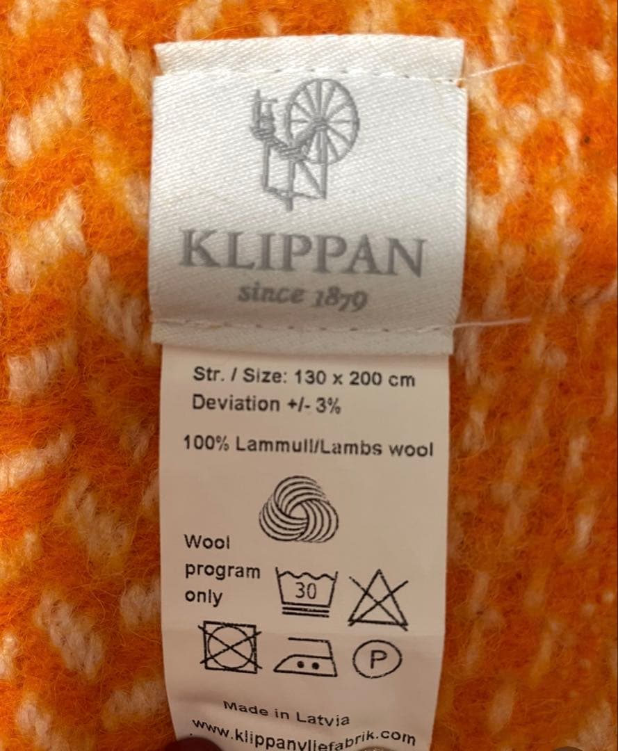 ★値下げしました★KLIPPAN スローケット ブランケット オレンジ