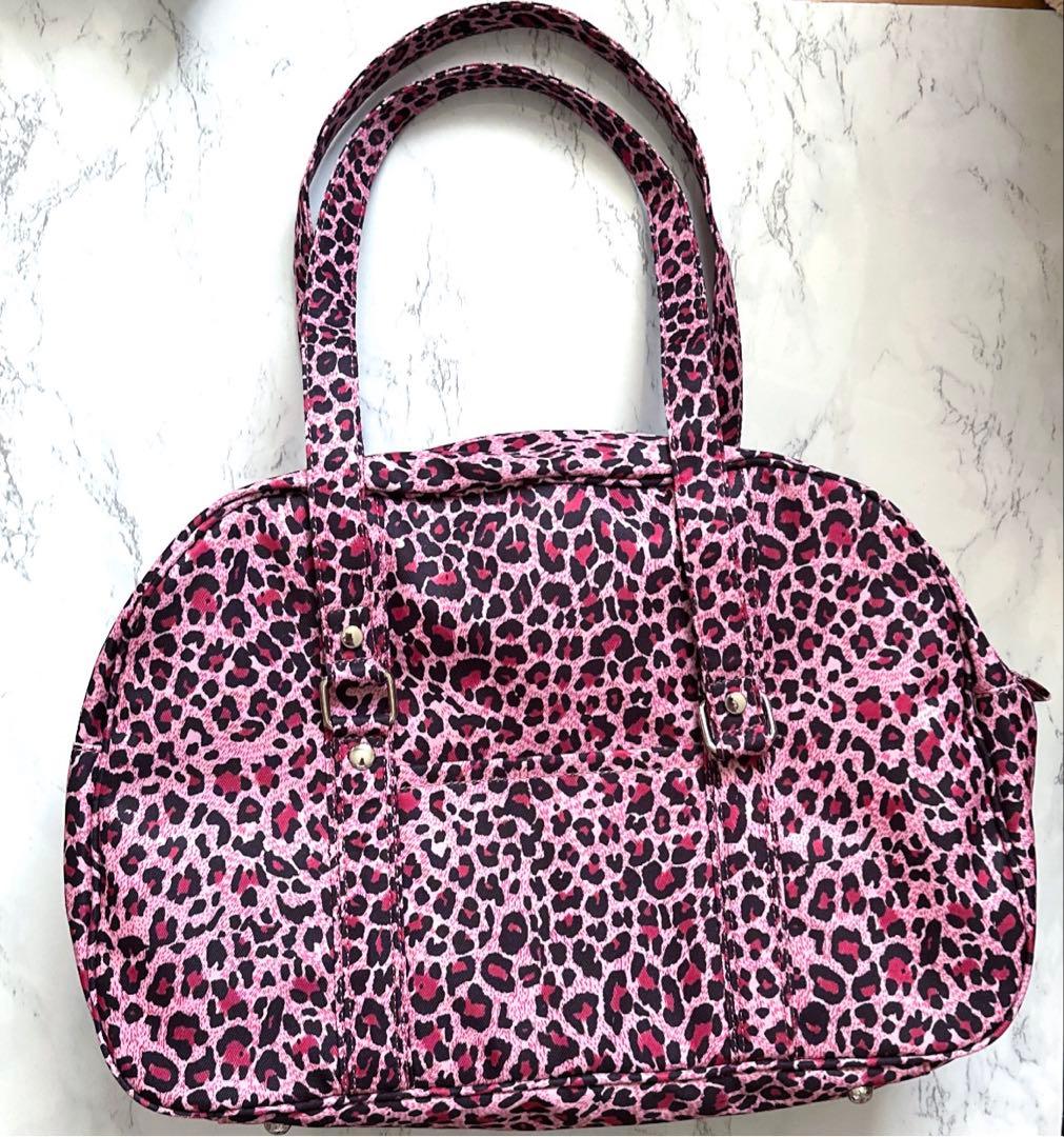 ★新品 ハローキティ ボストンバッグ ピンク ヒョウ柄 ギャルキティ 旅行バッグ