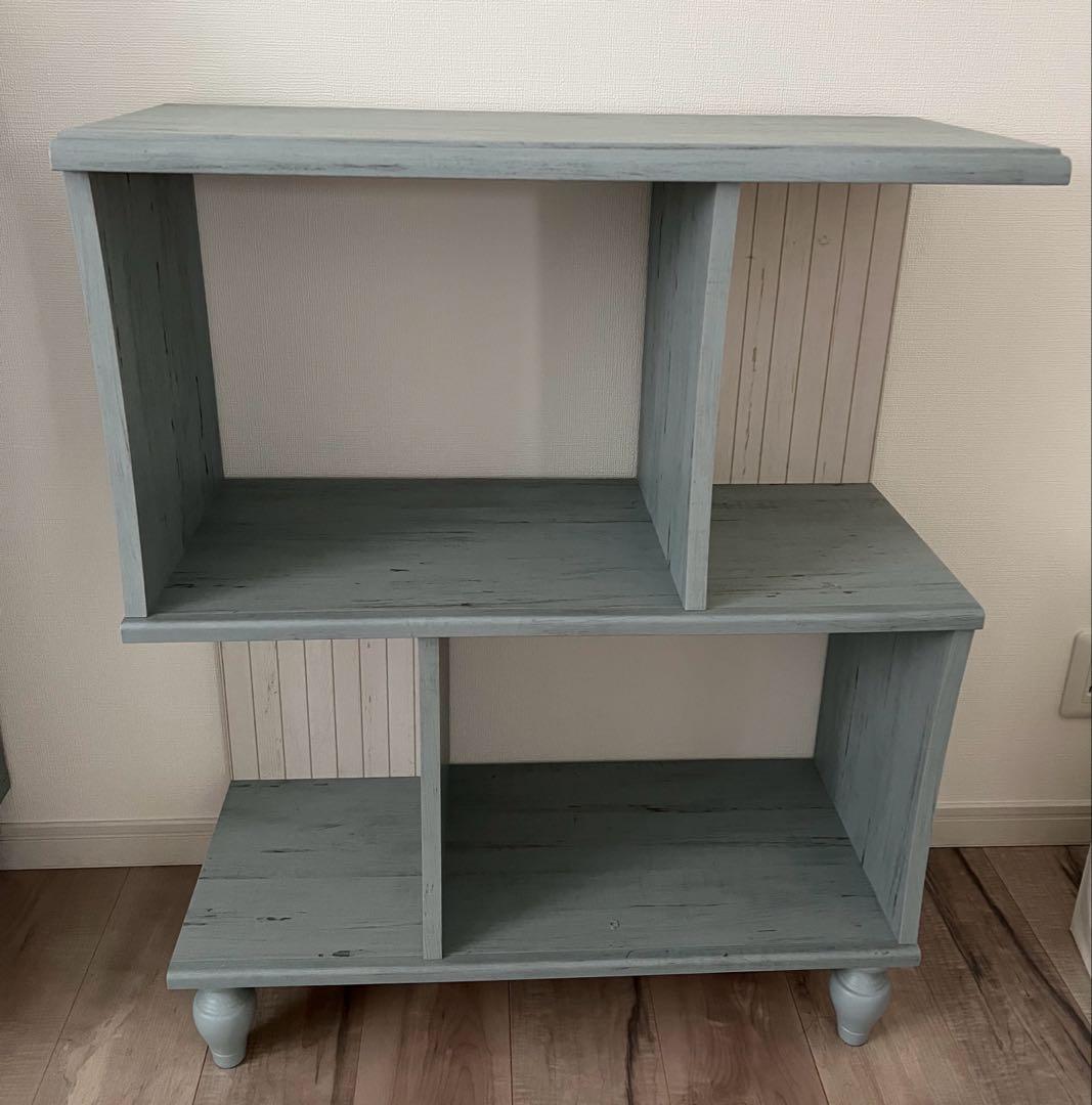 白井産業 フレンチシャビーシェルフ BL&WH