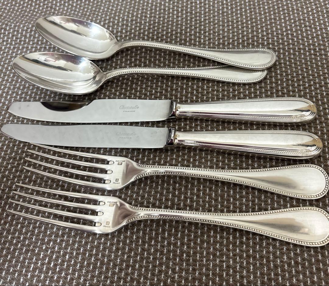 クリストフル　パール　テーブルサイズ　カトラリーセット　2セット