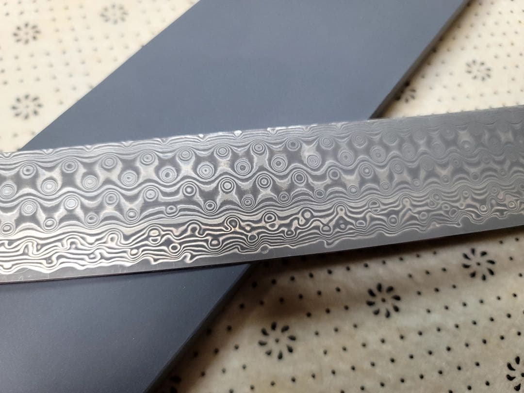 二唐刃物　暗紋 ダマスカス　sg2 筋引き　300ミリ