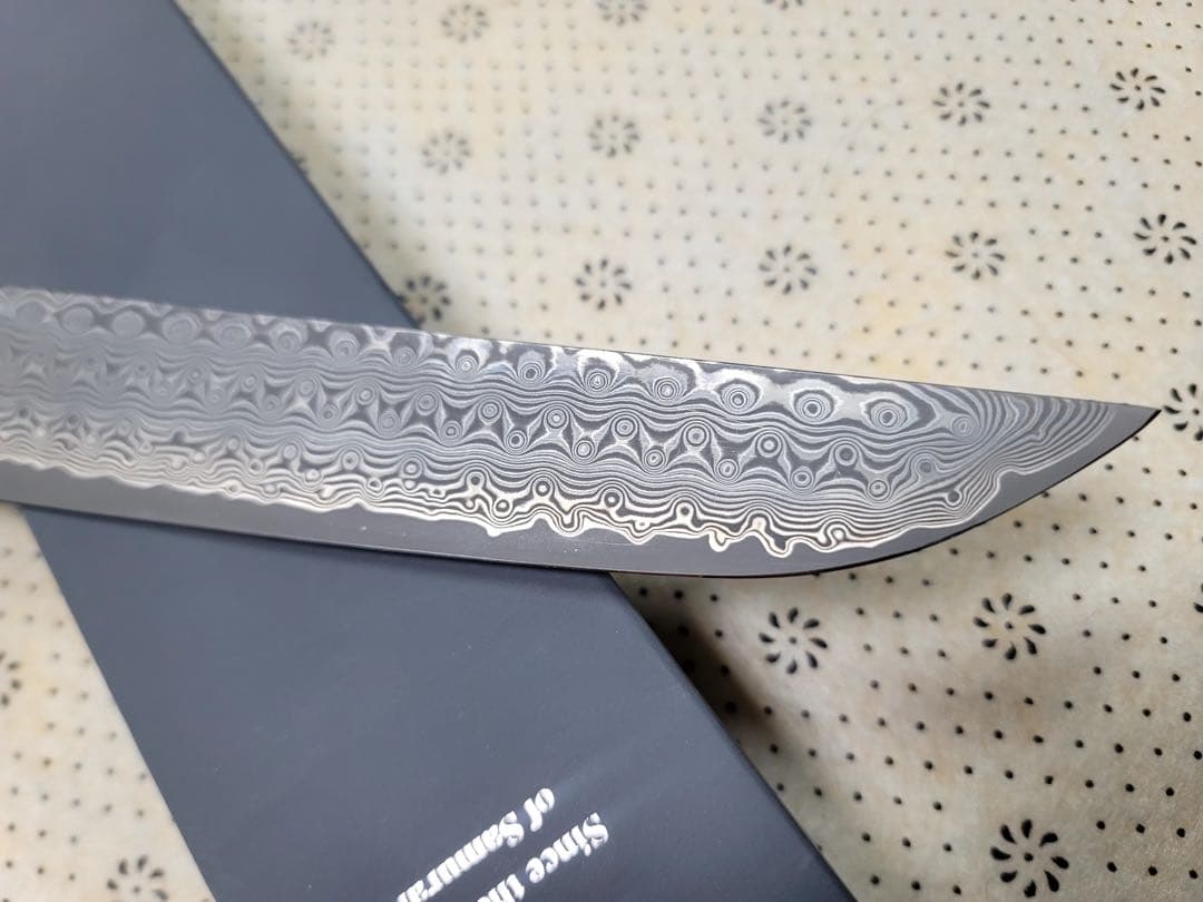 二唐刃物　暗紋 ダマスカス　sg2 筋引き　300ミリ