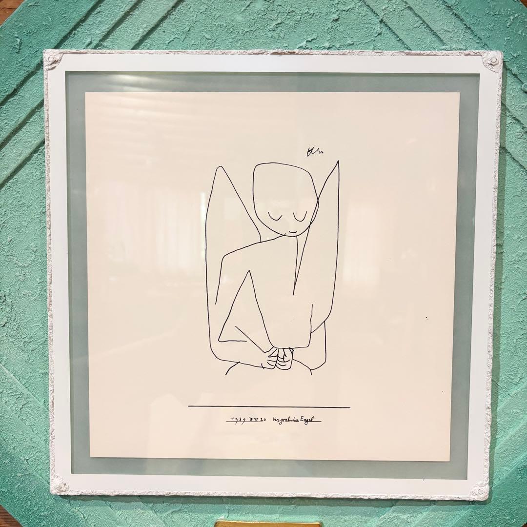 【美品】パウルクレー 忘れっぽい天使 アートボード ハンドメイドフレーム