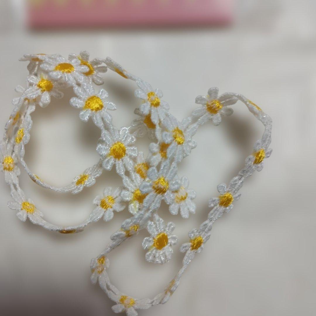 レース　プチフラワー（黄、青、ピンク）